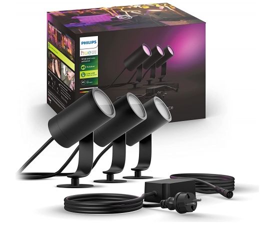 Philips HUE white & color Ambiance Lily garden spot, LED light (black, 3 pieces, basic set)