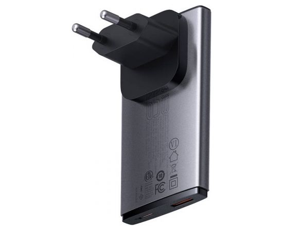 Wall charger Baseus GaN5, 65W, 1xport USB-C, 1XUSB-A