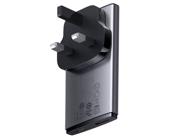 Wall charger Baseus GaN5, 65W, 1xport USB-C, 1XUSB-A