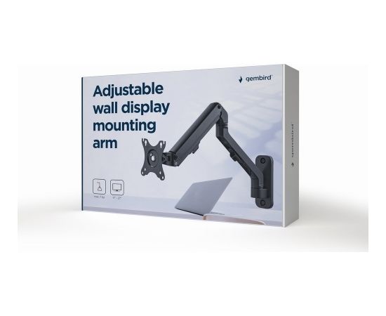 Gembird MA-WA1-02 Adjustable wall display mounting arm, 17”-27”, up to 7 kg