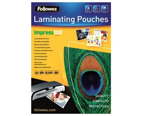 Fellowes Impress 100mic A3 Lam Pouch 100pk