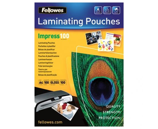 Fellowes Impress 100mic A4 Lam Pouch 100pk