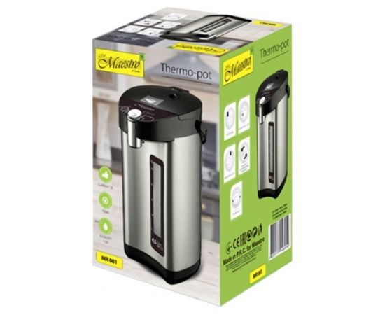 Feel-Maestro MR-081 thermo-pot 4.5 L Silver, Black