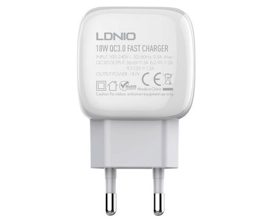 Wall charger LDNIO  A1306Q 18W +  USB-C cable