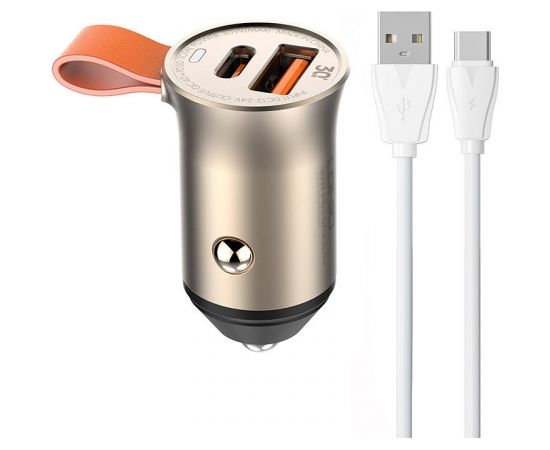 LDNIO C509Q USB, USB-C 30W Car charger + USB-C cable Cable
