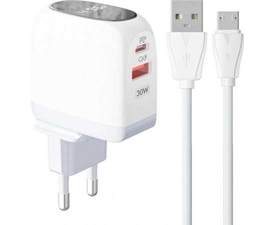 Wall charger  LDNIO A2522C USB, USB-C 30W + MicroUSB cable