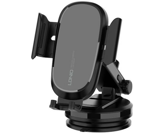 LDNIO Gravity Car Mount ,MW21-1, with inductive charger 15W (Black)