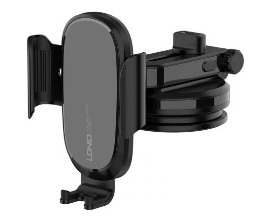 LDNIO Gravity Car Mount ,MW21-1, with inductive charger 15W (Black)