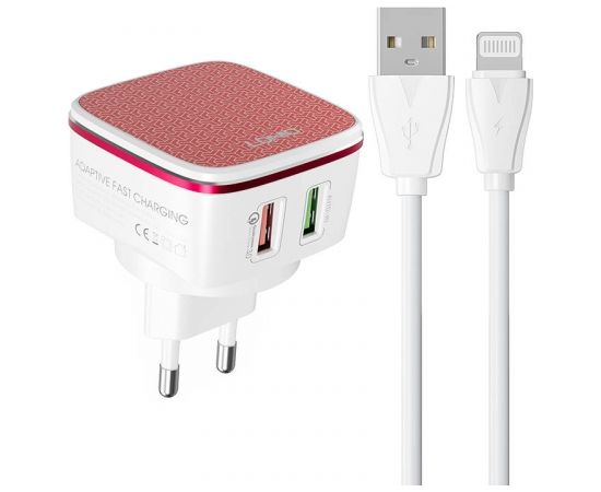 Wall charger  LDNIO A2405Q 2USB + Lightning cable