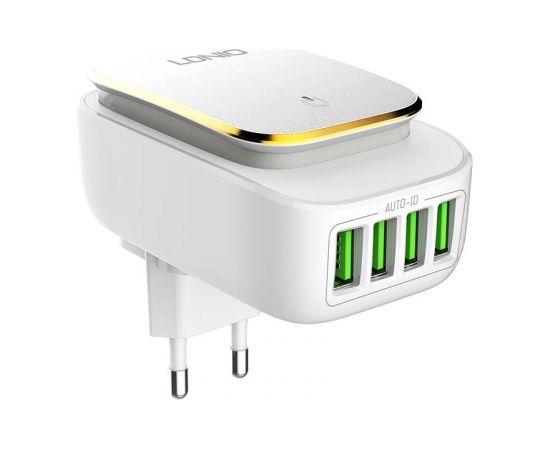 LDNIO A4405 4USB, LED lamp Wall charger + microUSB Cable