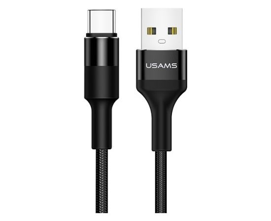 USAMS Kabel pleciony U5 2A USB-C czarny |black 1,2m SJ221TC01 (US-SJ221)