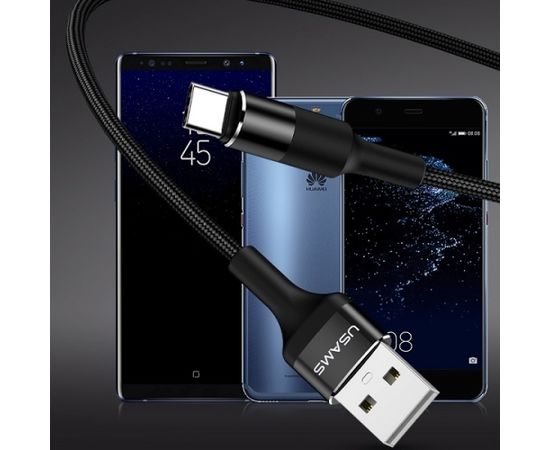 USAMS Kabel pleciony U5 2A USB-C czarny |black 1,2m SJ221TC01 (US-SJ221)