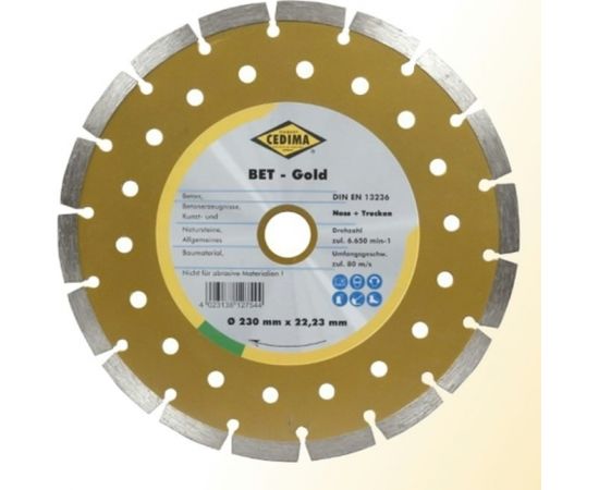 Dimanta griešanas disks Cedima Beton Gold; 230x22,23 mm