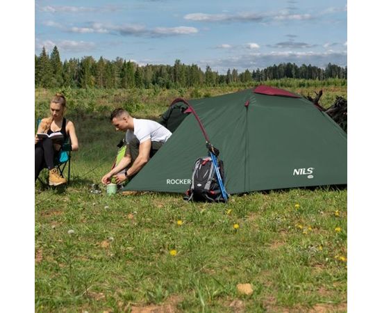 NC6013 GREEN-RED KEMPINGU TELTS ROCKER NILS CAMP