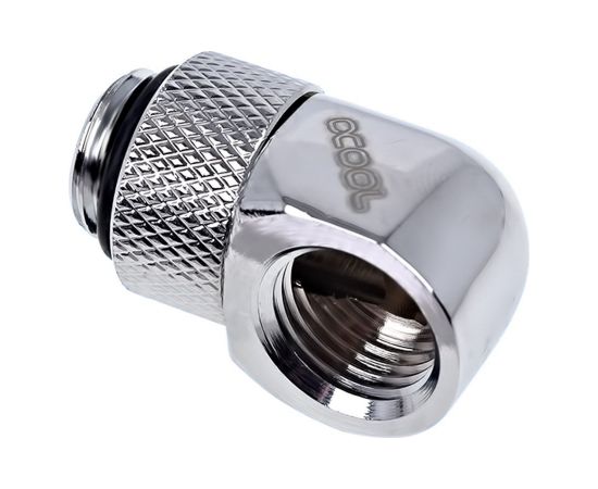 Alphacool Eiszapfen 90° L-angle adapter short 1/4", chrome-plated - 17249