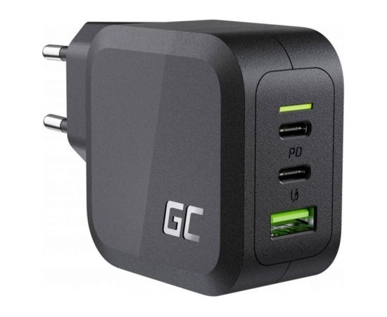 Power charger Green Cell GC PowerGaN 65W (2x USB-C Power Delivery, 1x USB-A compatible with Quick Charge 3.0)