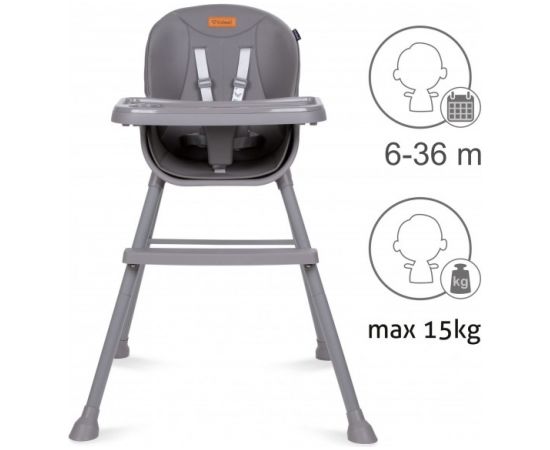 Krēsliņš EATAN grey 4-in-1 Kidwell [Akcija] Barošanas krēsliņi