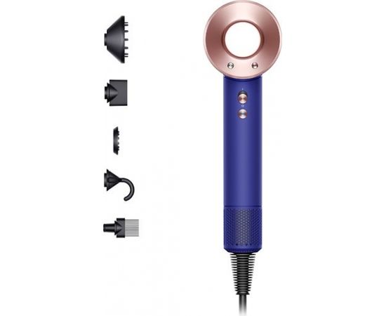 Dyson HD07 Supersonic matu fēns ar glabāšanas futrāli, vinca zila / roze