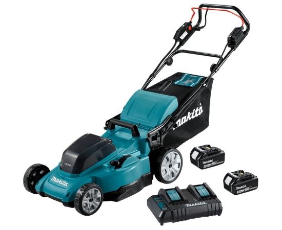 Makita DLM481CT2 pašgājējs Akumulatora zāles pļāvējs 2x18V 2x5.0Ah akum.