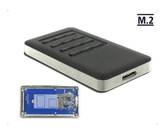DeLOCK External housing M.2/KeyB SSD->USB 3.0 B - Socket with encryption function