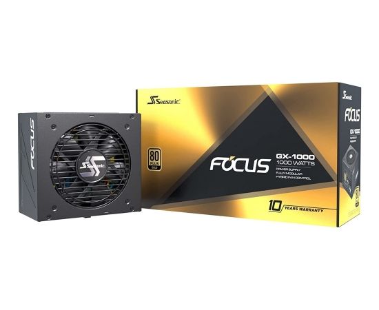 Seasonic Focus GX-1000, PC power supply (black, 6x PCIe, cable management, 1000 watts)