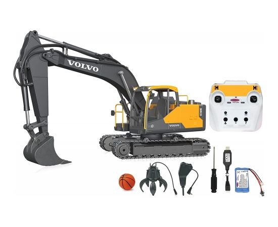 Jamara Excavator Volvo EC160E Metal, play figure (yellow/dark grey, 1:16)