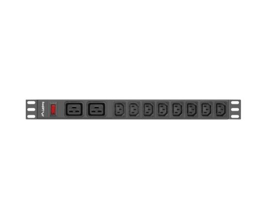 LANBERG POWER STRIP PDU RACK (1U, 16A,2XC19,8XC13)