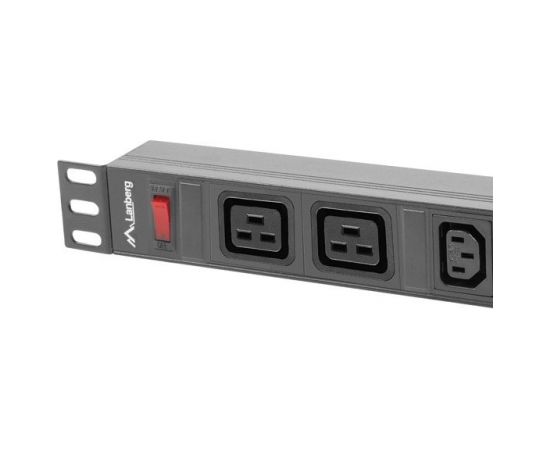 LANBERG POWER STRIP PDU RACK (1U, 16A,2XC19,8XC13)