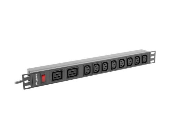 LANBERG POWER STRIP PDU RACK (1U, 16A,2XC19,8XC13)