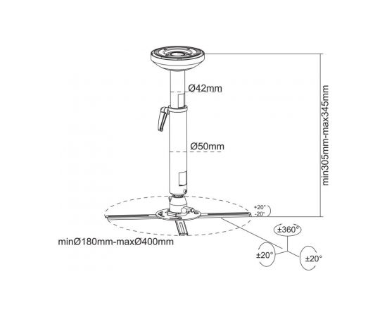 Multibrackets MB-5211 Универсальное крепление для проекторов 305-345 mm / 30kg