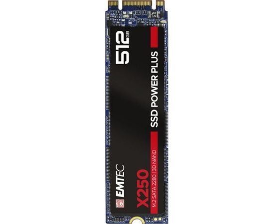 Emtec X250 SSD Power Plus 512 GB Solid State Drive (SATA 6 GB / s, M.2)