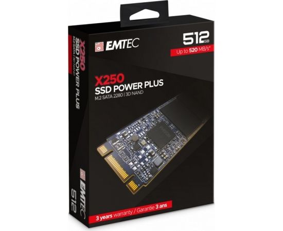Emtec X250 SSD Power Plus 512 GB Solid State Drive (SATA 6 GB / s, M.2)