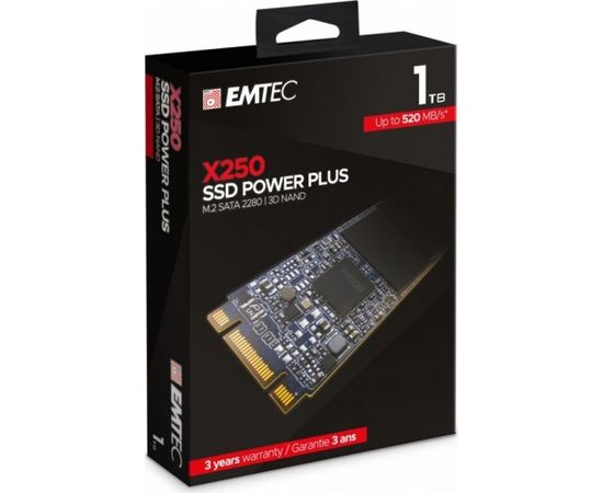 Emtec X250 SSD Power Plus 1TB Solid State Drive (SATA 6 GB / s, M.2)