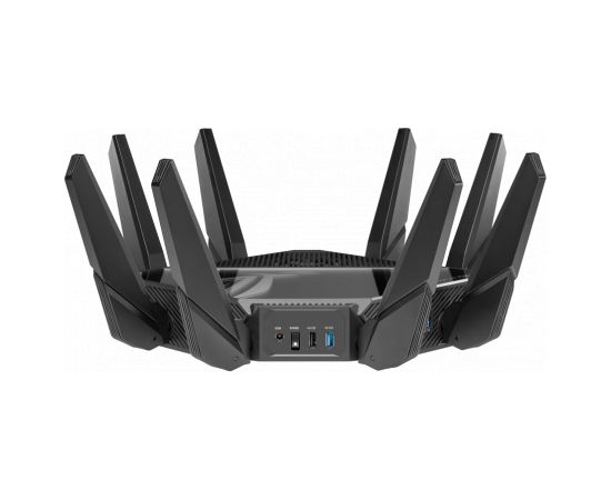 Asus Wifi 6 802.11ax Quad-band Gigabit Gaming Router ROG GT-AXE16000 Rapture  802.11ax, 1148+4804+4804+48004 Mbit/s, 10/100/1000 Mbit/s, Ethernet LAN (RJ-45) ports 4, MU-MiMO Yes, No mobile broadband, Antenna type External/Internal, 1xUSB 3.2, 1x USB 2.0