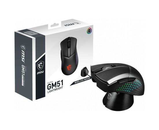 MSI Lightweight Wireless Gaming Mouse  GM51 Gaming Mouse, 2.4GHz, Wireless, Black