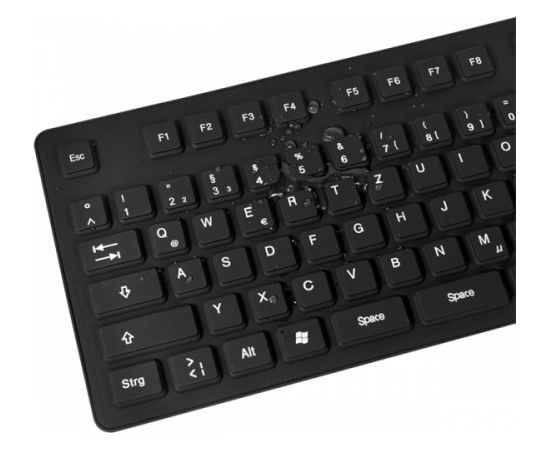 Logilink Flexible waterproof Keyboard USB + PS/2 ID0019A  Flexible keyboard, DE, Black