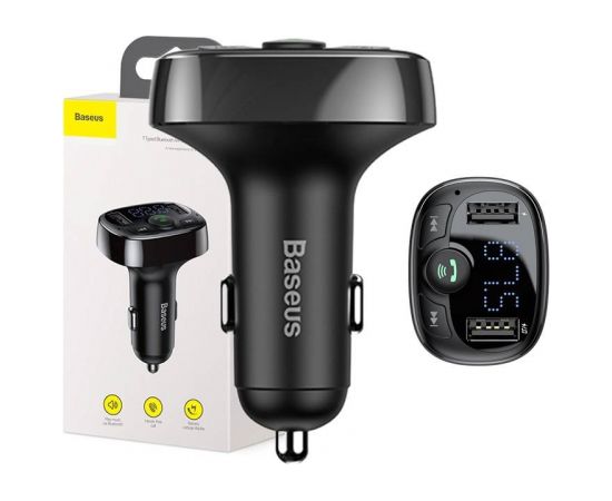 Baseus FM Transmitter T typed Bluetooth 2xUSB microSD (Black)