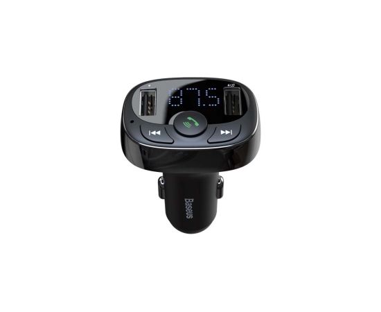 Baseus FM Transmitter T typed Bluetooth 2xUSB microSD (Black)