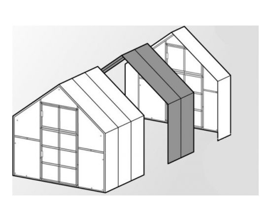 Pagarinājums 2m siltumnīcai KLASIKA HOUSE ar 6mm polikarbonāta pārklājumu.