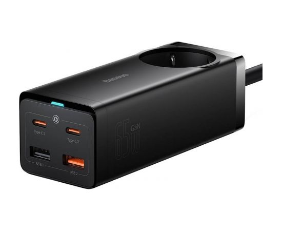 Baseus GaN3 Pro wall charger / powerstrip 2xUSB + 2xUSB-C + AC, 65W