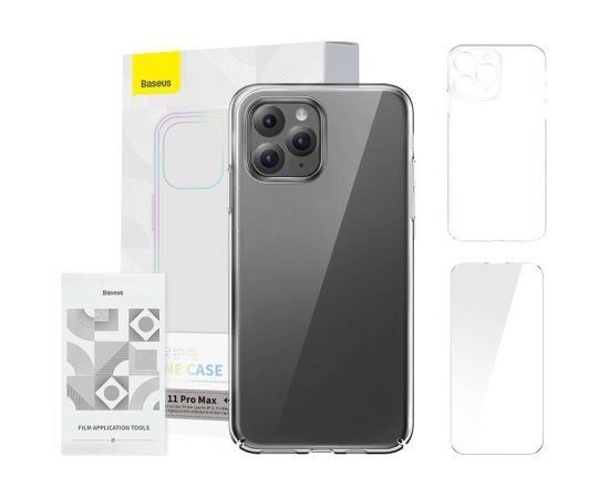 Case Baseus Crystal Series for iPhone 11 pro max (clear) + tempered glass + cleaning kit