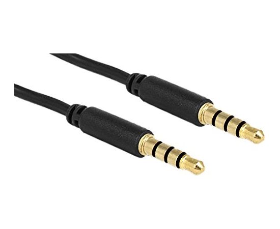 Delock cable Audio 3.5mm male/male 4-pin black 3.0m