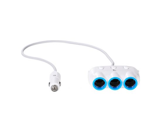 Hoco C1 150W Auto 12/24V Ligzdas sadalītājs uz 3 ligzdām + vads + 2x USB 2.4A Melns