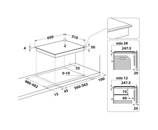 Whirlpool WFS4665CPBF indukcijas plīts virsma 65cm