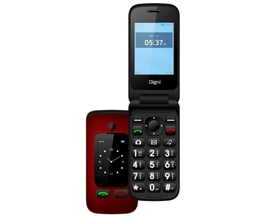 eSTAR Digni Flip Clamshell Phone 2.4''+ 1.77" Red