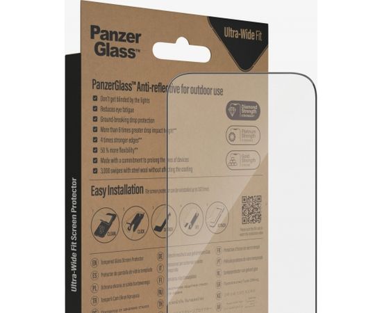 PanzerGlass Screen protector, Apple, iPhone 14 Pro, Glass, Clear, Anti-Reflective