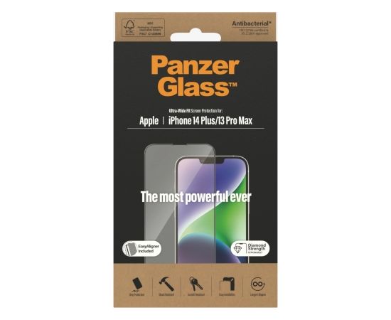 PanzerGlass Screen protector, Apple, iPhone 14 Plus/13 Pro Max, Glass, Clear
