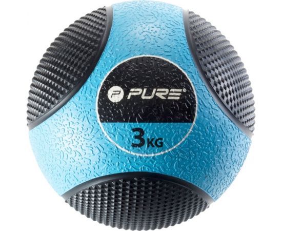 Pure2Improve Medicine Ball, 3 kg Black/Blue, Rubber