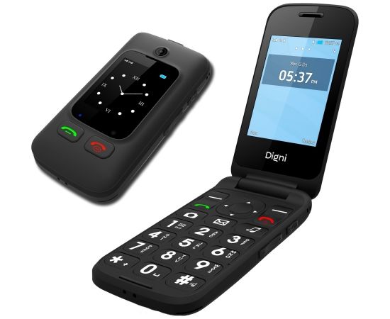 eSTAR Digni Flip Clamshell Phone 2.4''+ 1.77" Black