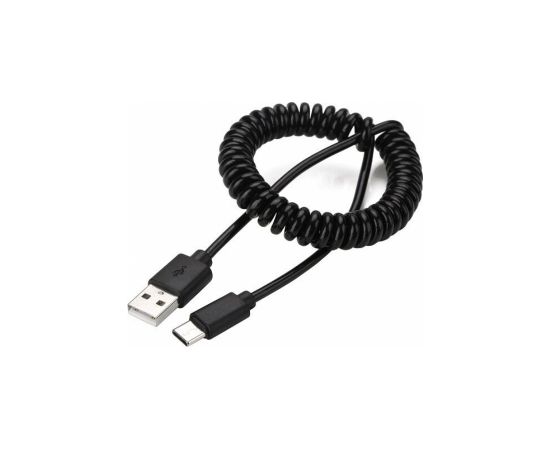 Kabelis Gembird USB Male - USB Type C Male Coiled 0.6m Black